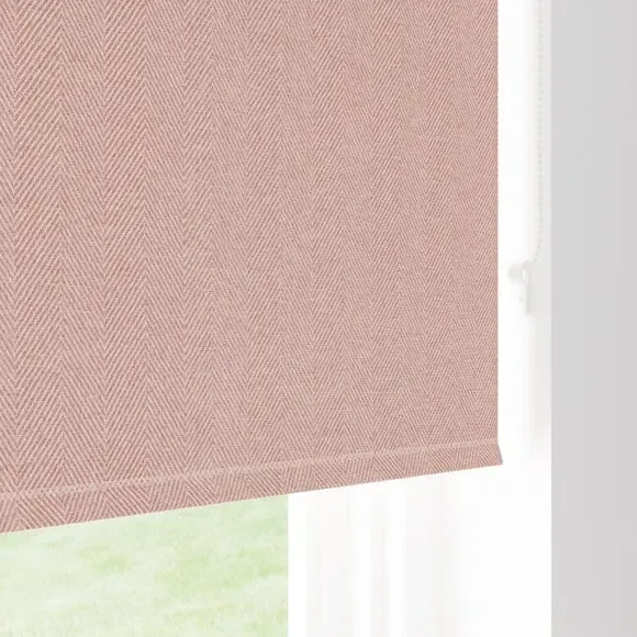 Chevron Blackout Roller Blind - Blush, Polyester