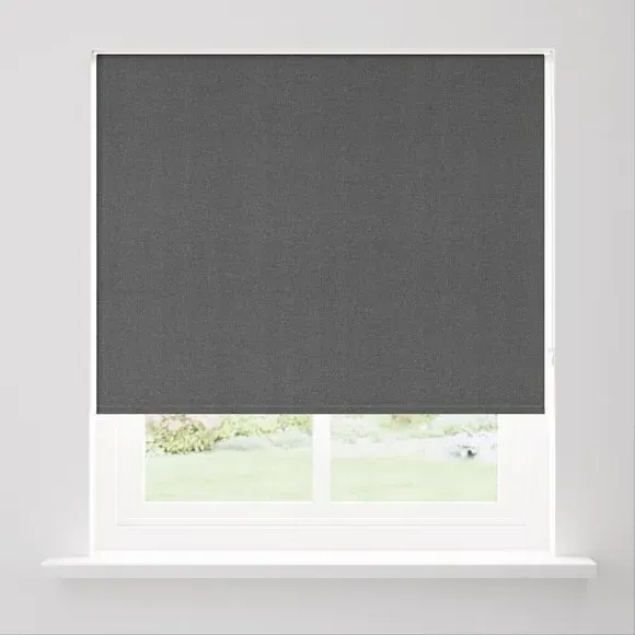 Chevron Blackout Roller Blind - Charcoal, Polyester