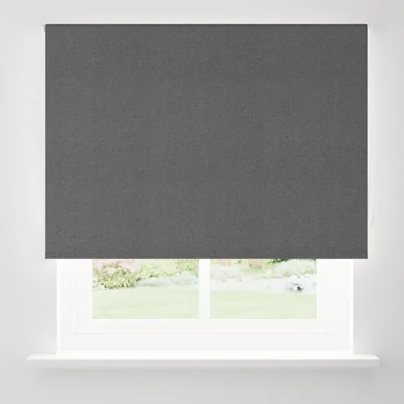Chevron Blackout Roller Blind - Charcoal, Polyester