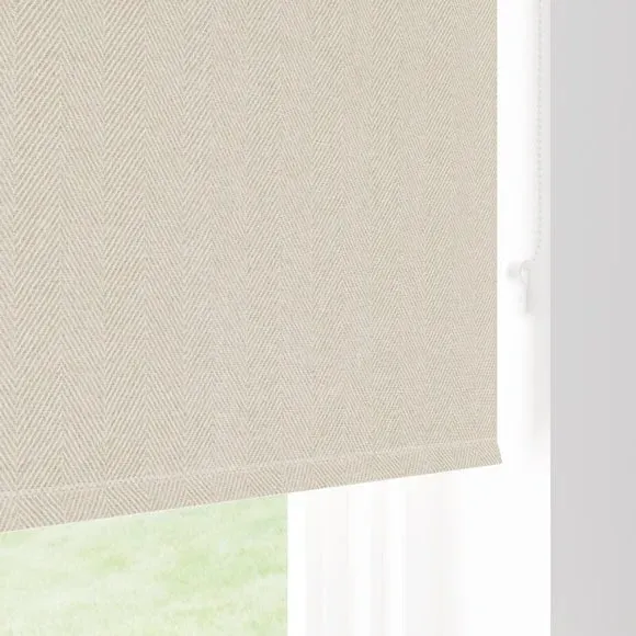 Chevron Blackout Roller Blind - Mushroom, Polyester