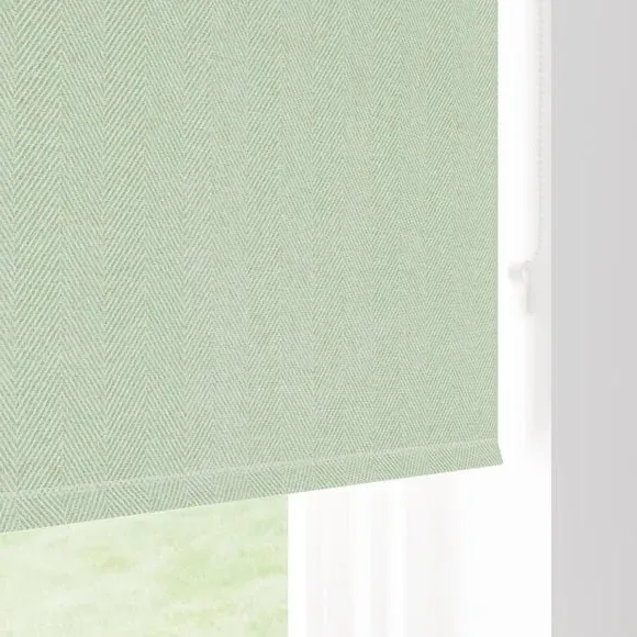 Chevron Blackout Roller Blind - Sage, Polyester
