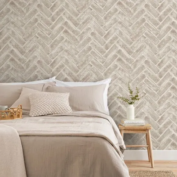 Chevron Brick Wallpaper - Natural image