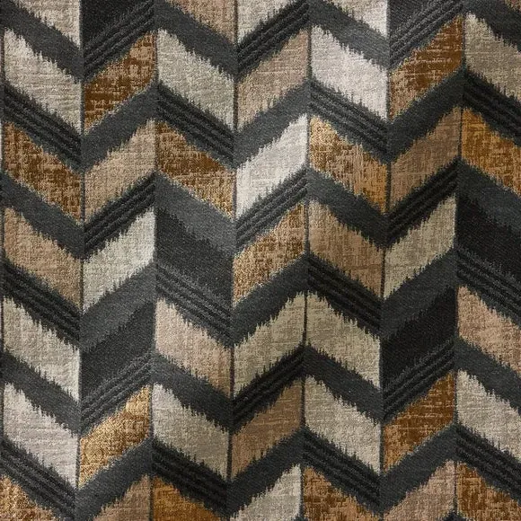 Chevron Fabric by the Metre - Charcoal