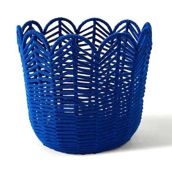 Chevron Storage Basket - Blue, Rope