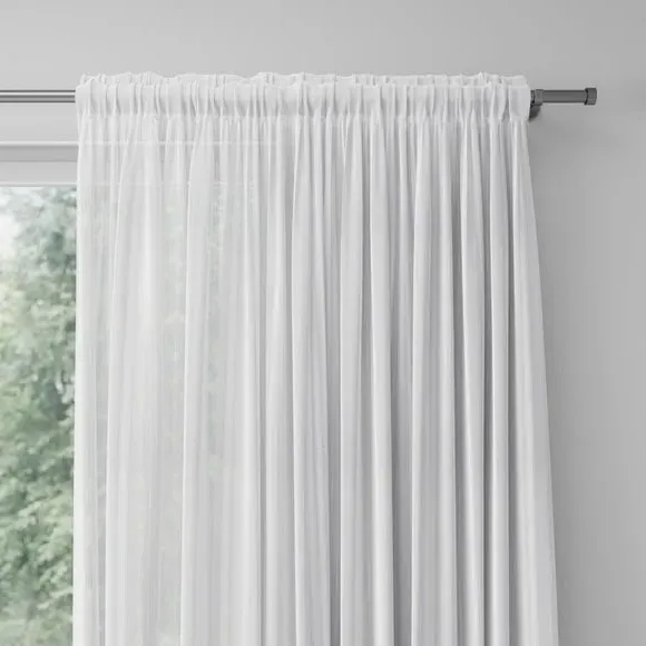 Chevron Voile Curtains Made to Measure - White
