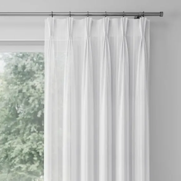 Chevron Voile Curtains Made to Measure - White