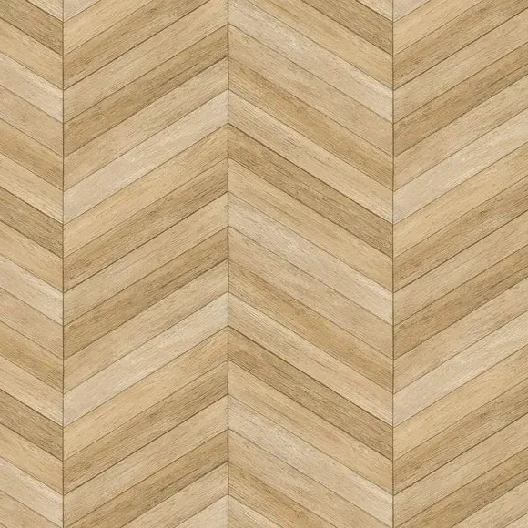Chevron Wall Mural - Natural, Wood Design