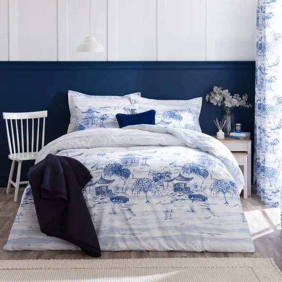 Chinoiserie Duvet Cover Set - Blue, Polycotton image