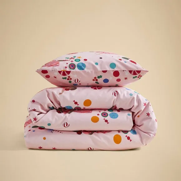 Christmas Ballerina Quilt Cover Set - Pink