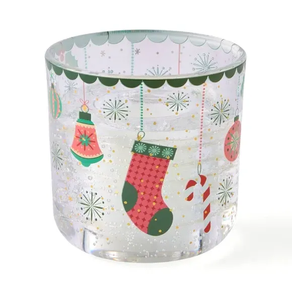 Christmas Bauble LED Jar Candle - Clear Glass