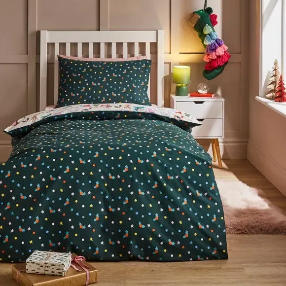 Christmas Dogs Quilt Cover Set - Polycotton