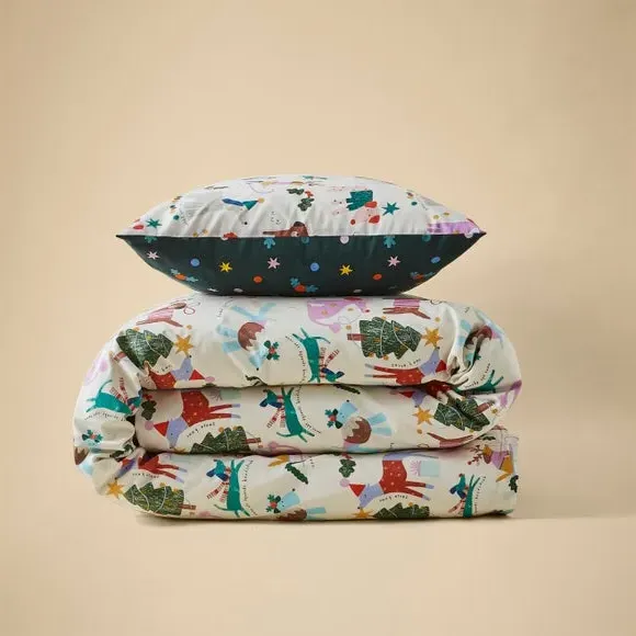 Christmas Dogs Quilt Cover Set - Polycotton