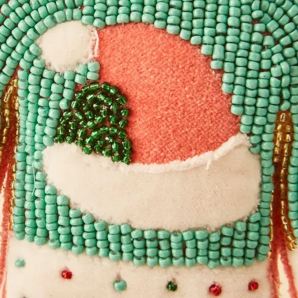 Christmas Jumper Hanging Decoration - Green, Beaded