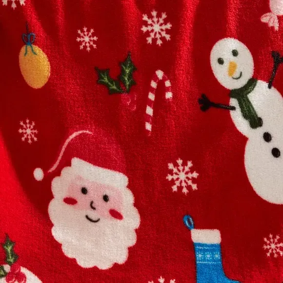 Christmas Printed Throw Blanket - Red, Fleece