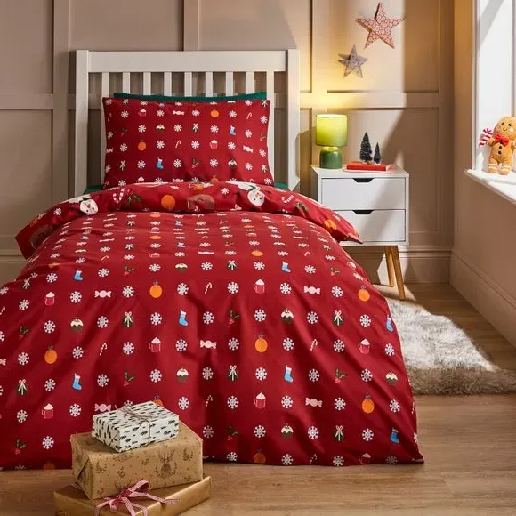 Christmas Quilt Cover Set - Multicolor, Polycotton