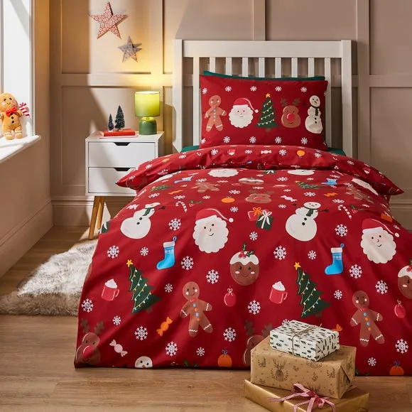 Christmas Quilt Cover Set - Multicolor, Polycotton