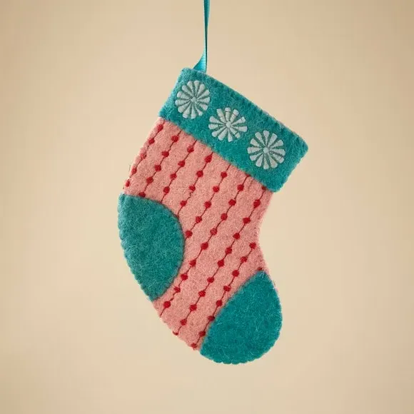 Christmas Stocking Decoration - Multicolor, Felt