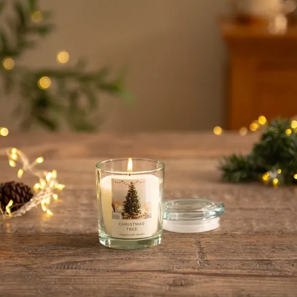 Christmas Tree Jar Candle - Clear, Glass image