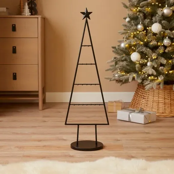 Christmas Tree Ornament - Black, Iron