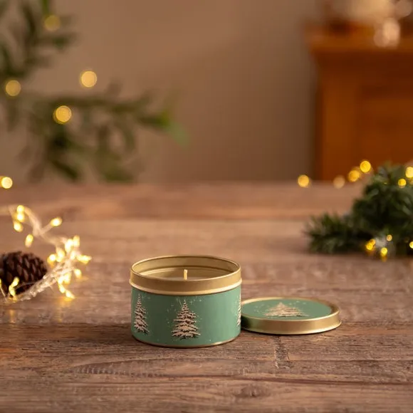 Christmas Tree Tin Candle - Spiced Cookie