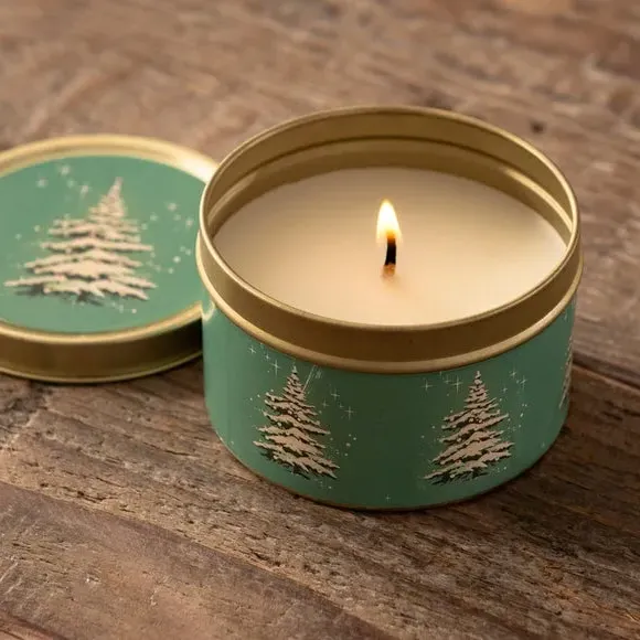 Christmas Tree Tin Candle - Spiced Cookie