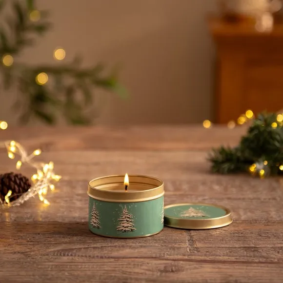Christmas Tree Tin Candle - Spiced Cookie image