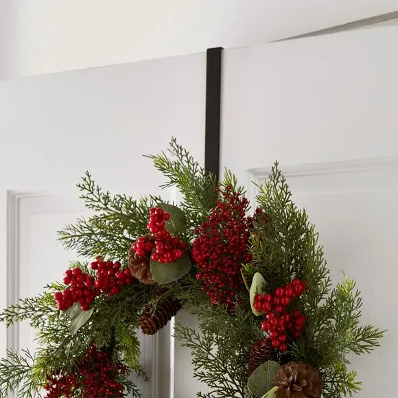 Christmas Wreath Hanger - Black, Metal image