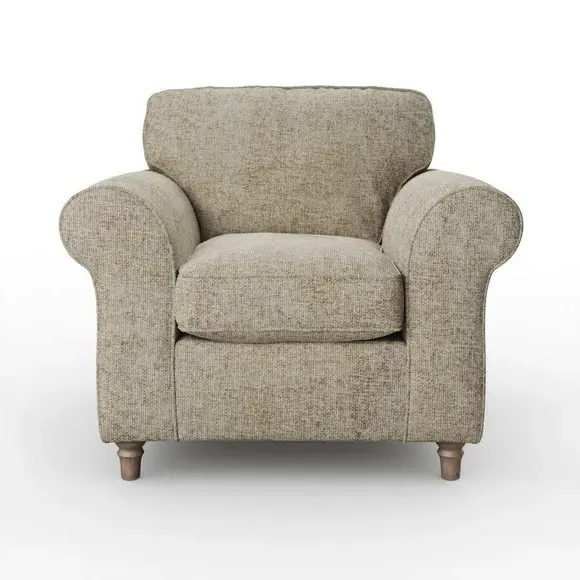 Chunky Chenille Armchair - Mushroom