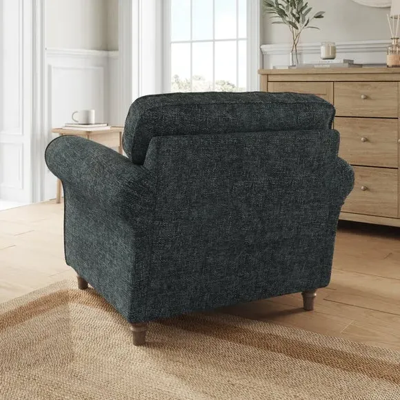 Chunky Chenille Armchair - Navy
