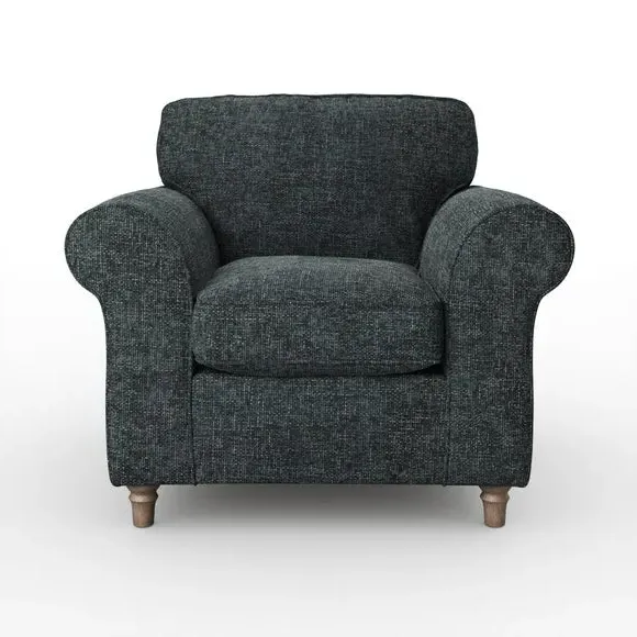 Chunky Chenille Armchair - Navy