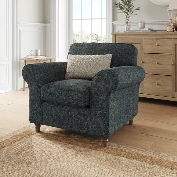 Chunky Chenille Armchair - Navy