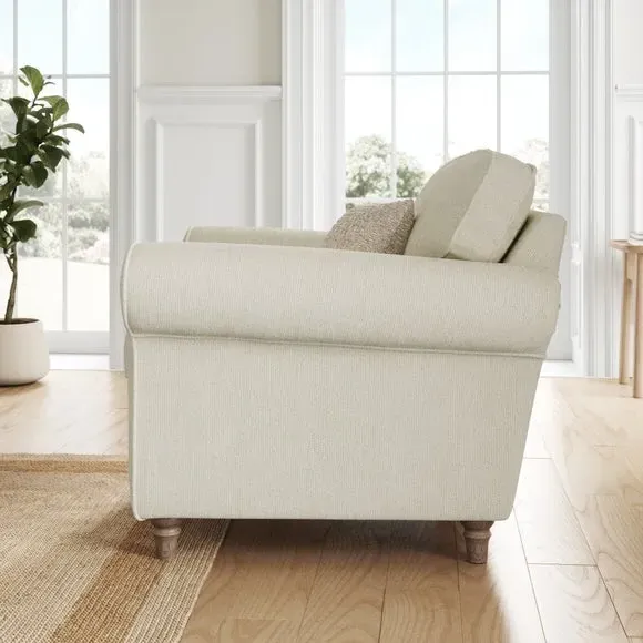 Chunky Chenille Armchair - White Sand