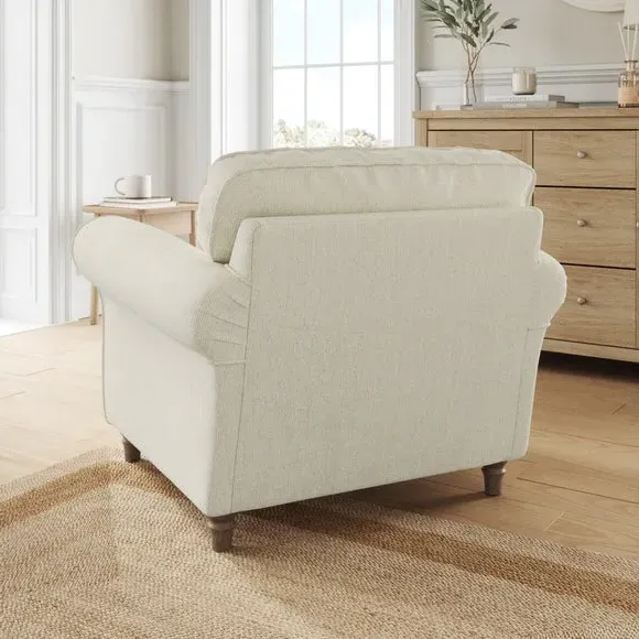 Chunky Chenille Armchair - White Sand