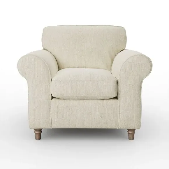 Chunky Chenille Armchair - White Sand