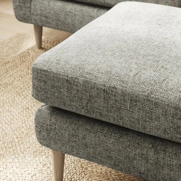 Chunky Chenille Footstool - Charcoal