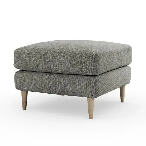 Chunky Chenille Footstool - Charcoal