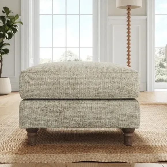 Chunky Chenille Footstool - Mushroom