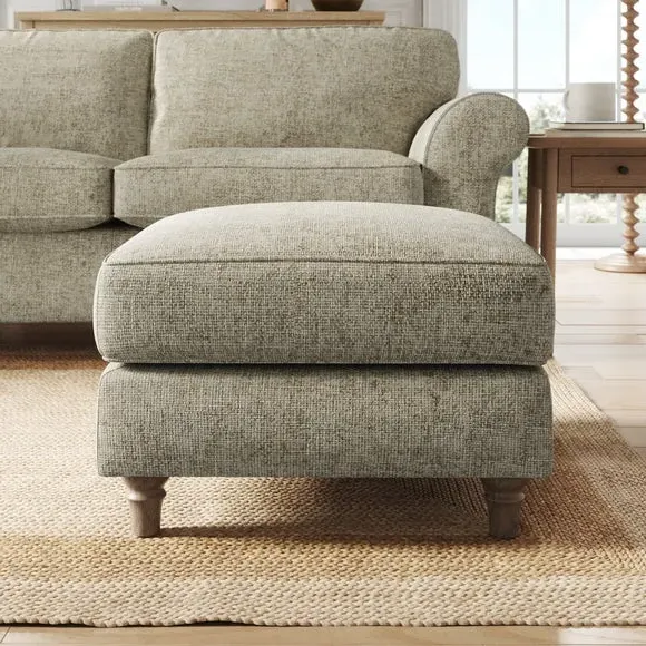 Chunky Chenille Footstool - Mushroom
