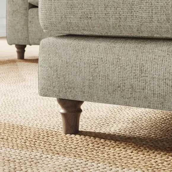Chunky Chenille Footstool - Mushroom
