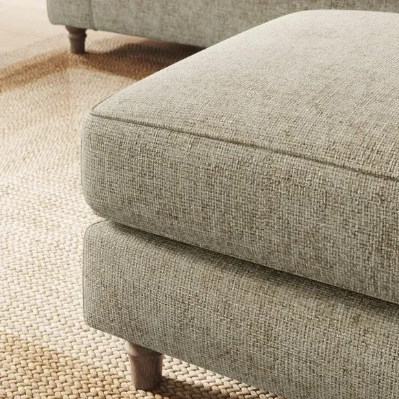 Chunky Chenille Footstool - Mushroom