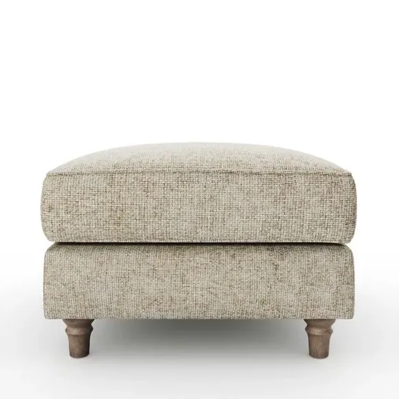 Chunky Chenille Footstool - Mushroom