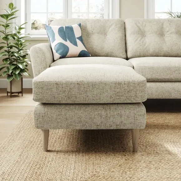 Chunky Chenille Footstool - Mushroom