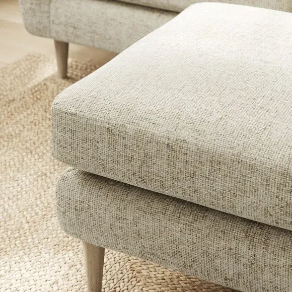 Chunky Chenille Footstool - Mushroom