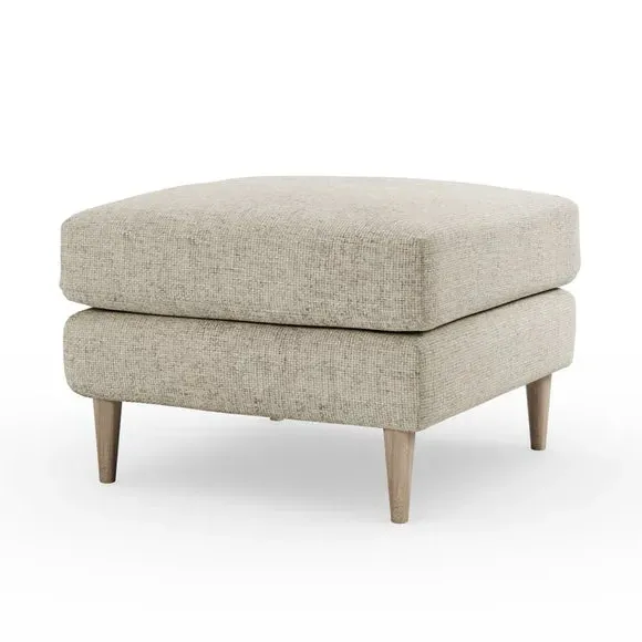 Chunky Chenille Footstool - Mushroom