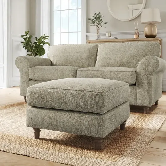 Chunky Chenille Footstool - Mushroom image