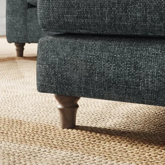 Chunky Chenille Footstool - Navy