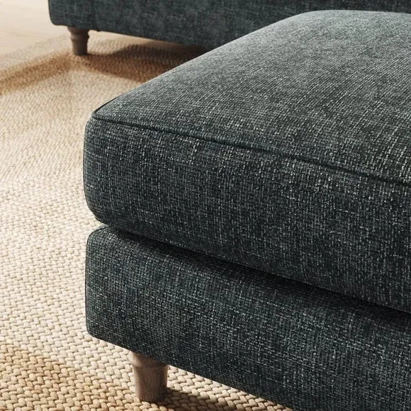 Chunky Chenille Footstool - Navy