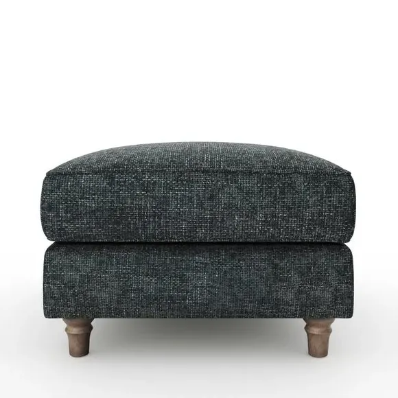 Chunky Chenille Footstool - Navy