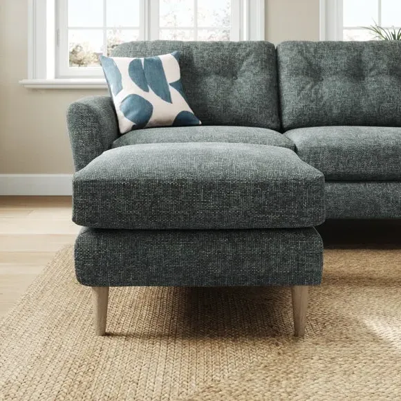 Chunky Chenille Footstool - Navy