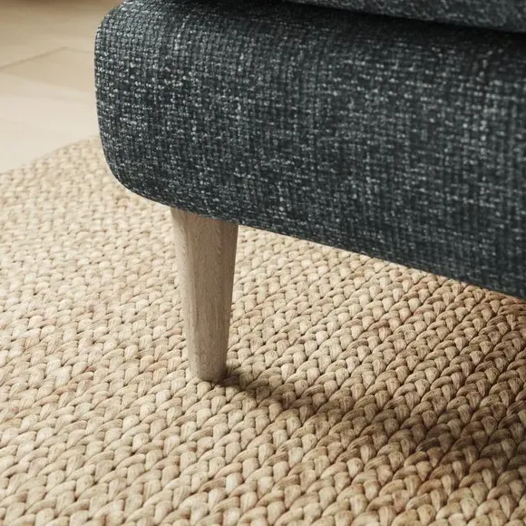 Chunky Chenille Footstool - Navy